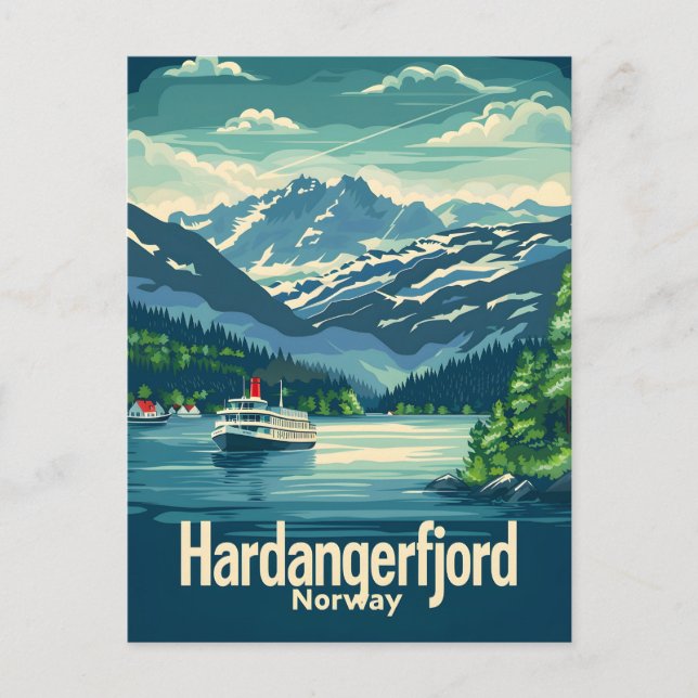Hardangerfjord Norge Vykort (Framsida)