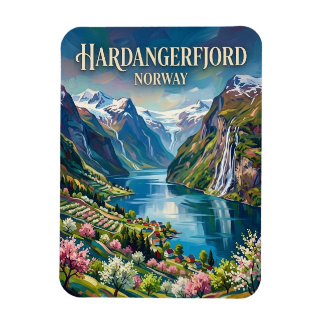 Hardangerfjorden Norge Magnet (Vertikal)