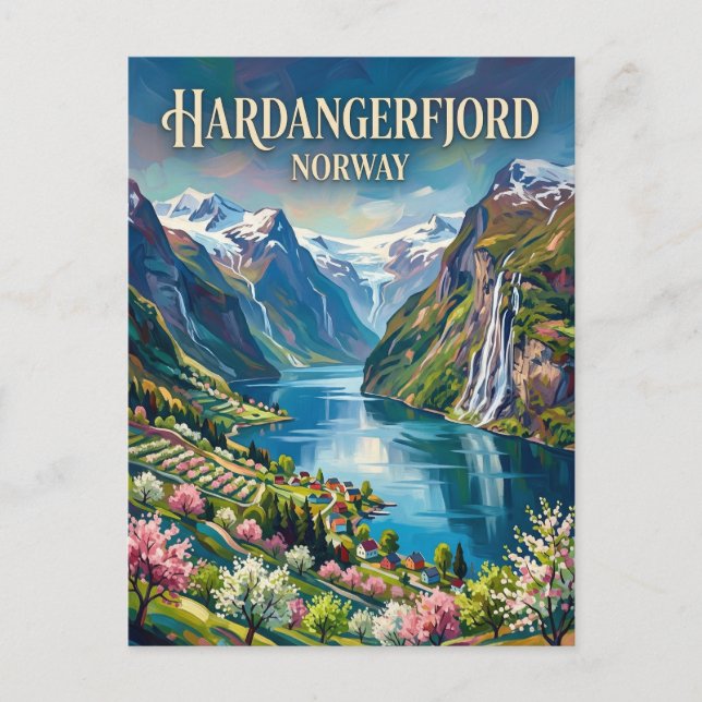 Hardangerfjorden Norge Vykort (Framsida)