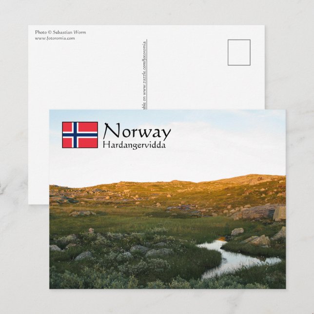 Hardangervidda Norge Postcard Vykort (Fram/baksida)