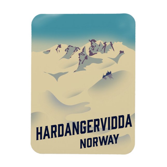 Hardangervidda Norge semester affisch. Magnet (Vertikal)