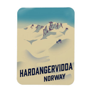 Hardangervidda-Norgens semester poster. Magnet