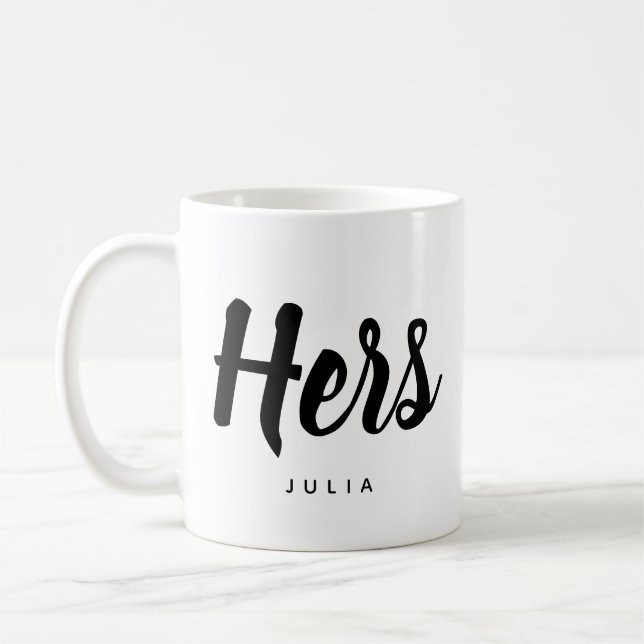 Hårdare| Modern typografi - anpassningsbara kaffe  Kaffemugg (Vänster)