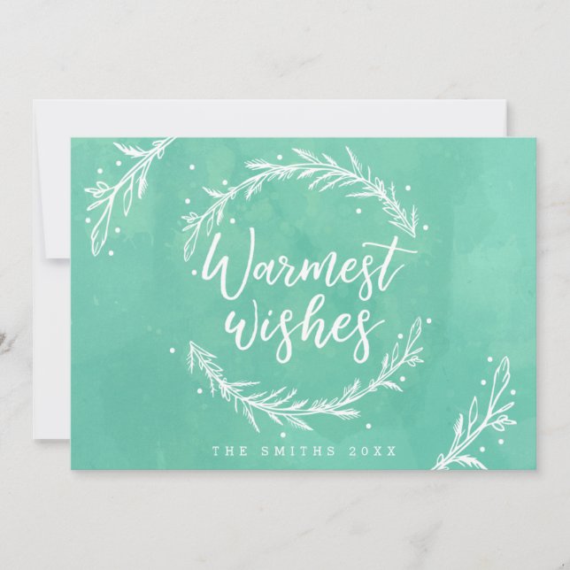 Hårdaste Önskemål-Helgdag-utandning och vattenfärg Julkort (Framsida)