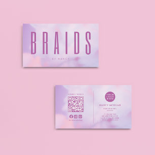 Hårdbromsning QR-kod och Lila av Logotyp Holografi Visitkort