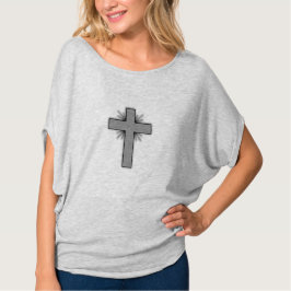 Hårdcirkel, överkant med Grått, flarerad kor T-shirt
