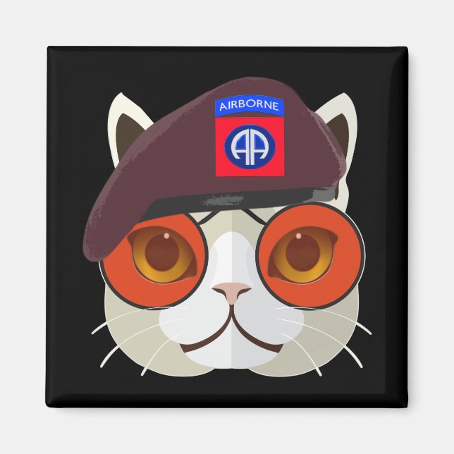 Hardcore 82:a Airborne Kattunge Kat! Magnet (Framsidan)