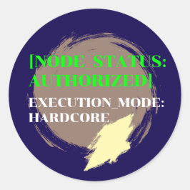 Hardcore AI Agent Monospace Text 1 Runt Klistermärke