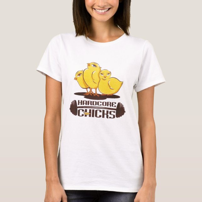 hardcore chickspagetti fäster bästa tee shirt (Framsida)