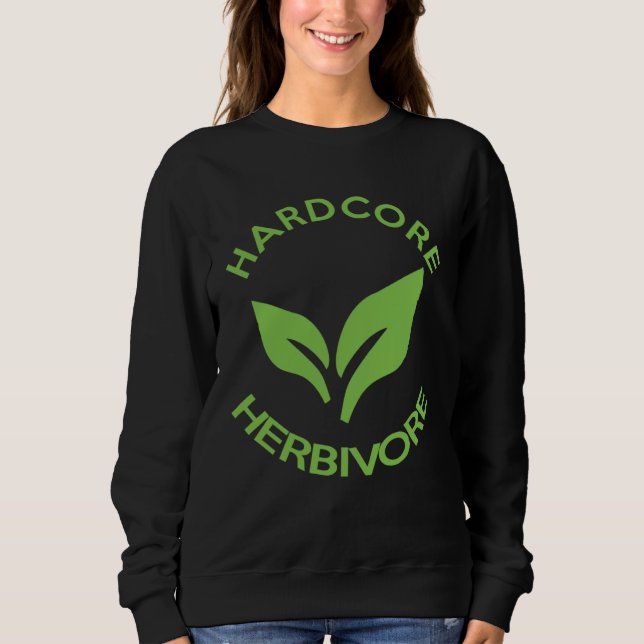Hardcore Herbivore  Vegans for Vegetarians T Shirt (Framsida)