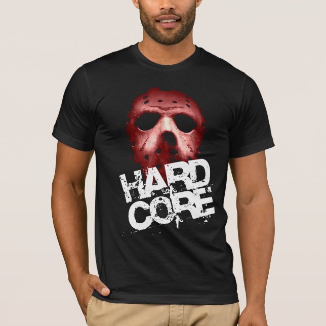 Hardcore hockey maskerar tee shirt (Framsida)