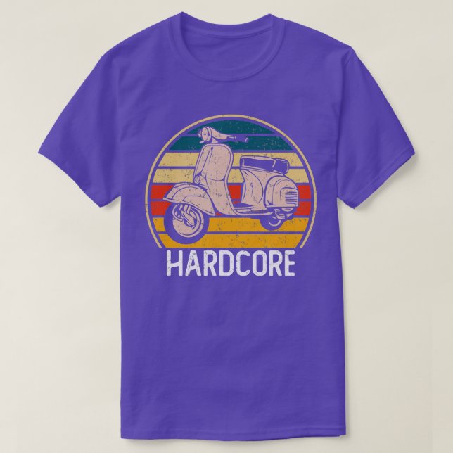 Hardcore Moped Life Funny Scooter Driver Retro Bik T Shirt (Design framsida)