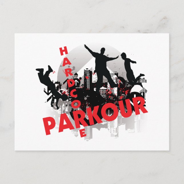 Hardcore Parkour Grunge City Vykort (Framsida)
