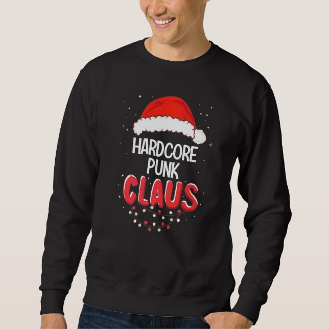 Hardcore Punk Tomte Jul Matchande Kostym Lång Ärmad Tröja (Framsida)