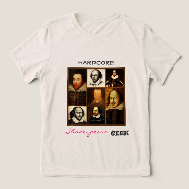 Hardcore Shakespeare Geek T - Shirt (Design Framsida)