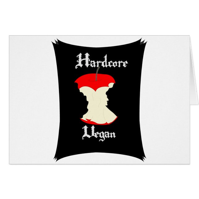 Hardcore VeganApple design Hälsningskort (Framsidan Horizontal)