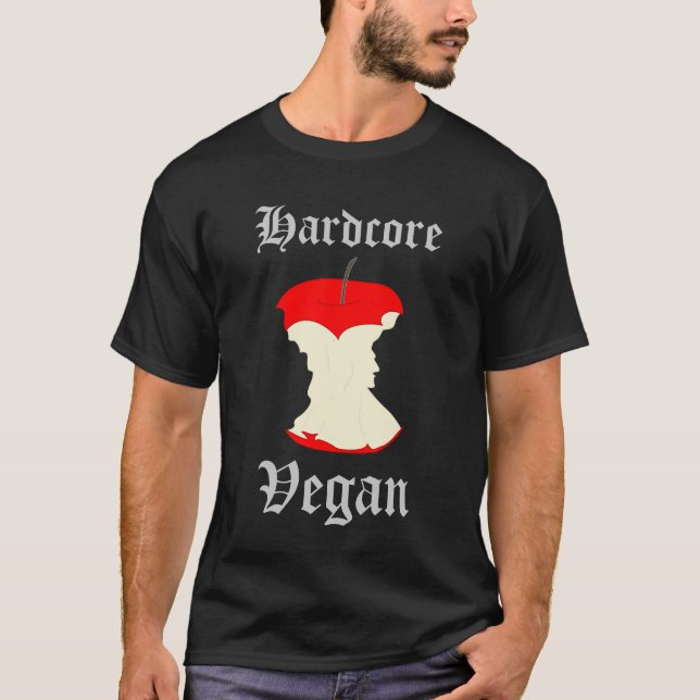 Hardcore VeganApple skjorta T-shirt (Framsida)
