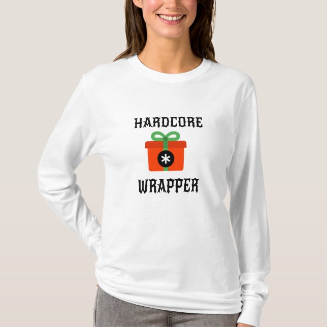 Hardcore Wrapper jul Helgdag Gift T Shirt (Framsida)