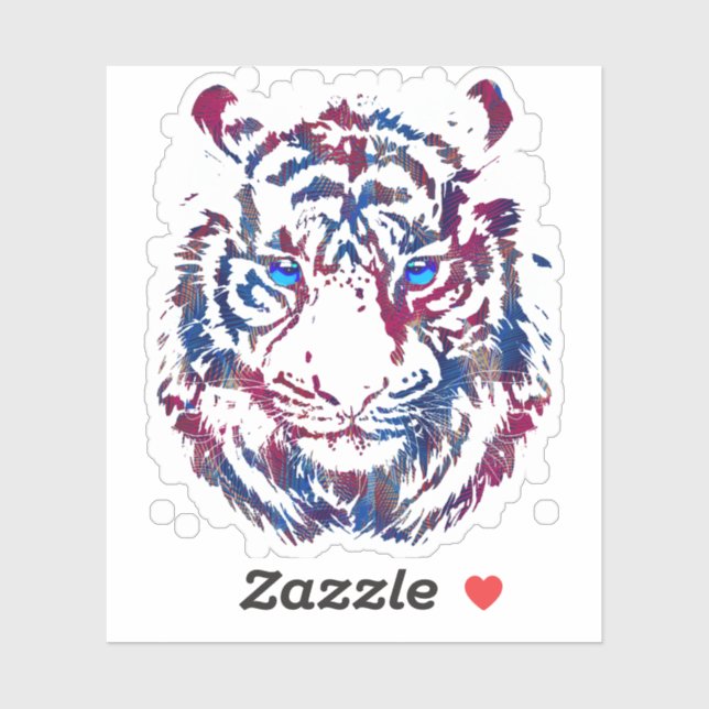 Hårddekal - Retro Tiger Sticker Klistermärken (Ark)