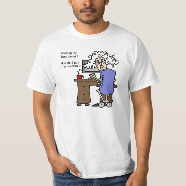 Hårddisk säkerhetskopiera humant t-shirt (Framsida)