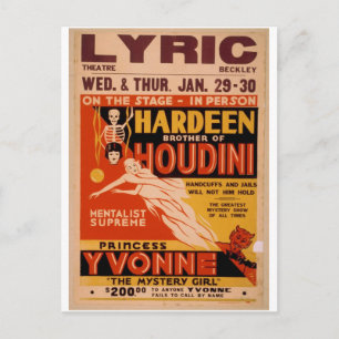 Hardeen-bror till Houdini, "Myasty Girl" Vykort