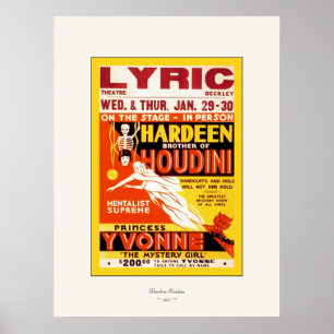 Hardeen ~ Vintage Magician Poster ~ 1931