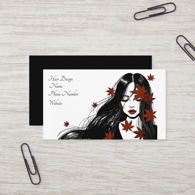 Hårdesign Visitkort (A stylish business card showcasing a hair design theme.)
