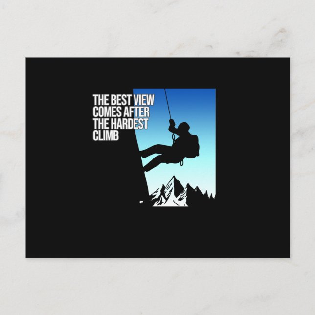 Hardest Climb Mountain Climber Rock Climbing Lover Inbjudan Vykort (Framsida)