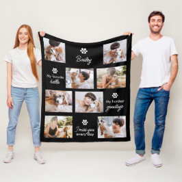 Hardest Goodbye Pet Dog Memorial 8-Photo Collage Fleecefilt