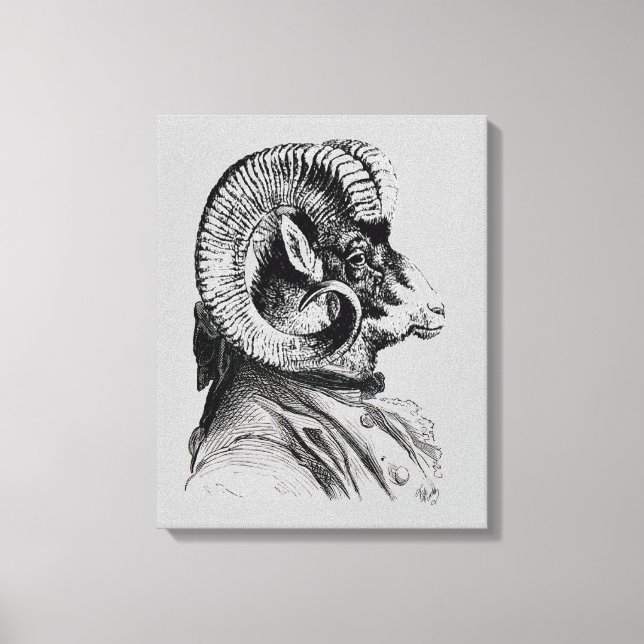 Hårdfår i Kostym Canvastryck (Framsida)