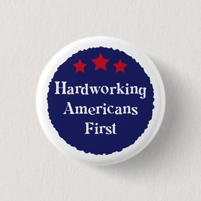 Hårdföra amerikaner Först Patriotiskt märke Knapp (Framsida)