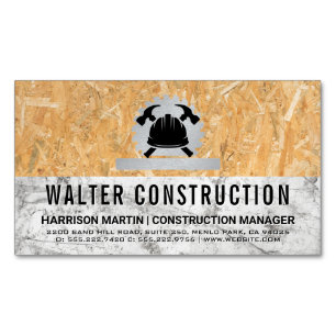 Hardhat Hammer   Marble   Tryckt trä Magnetiska Visitkort