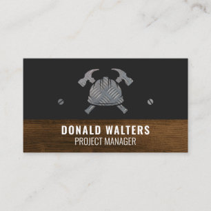 Hardhat Hammers   Metall och Wood Visitkort