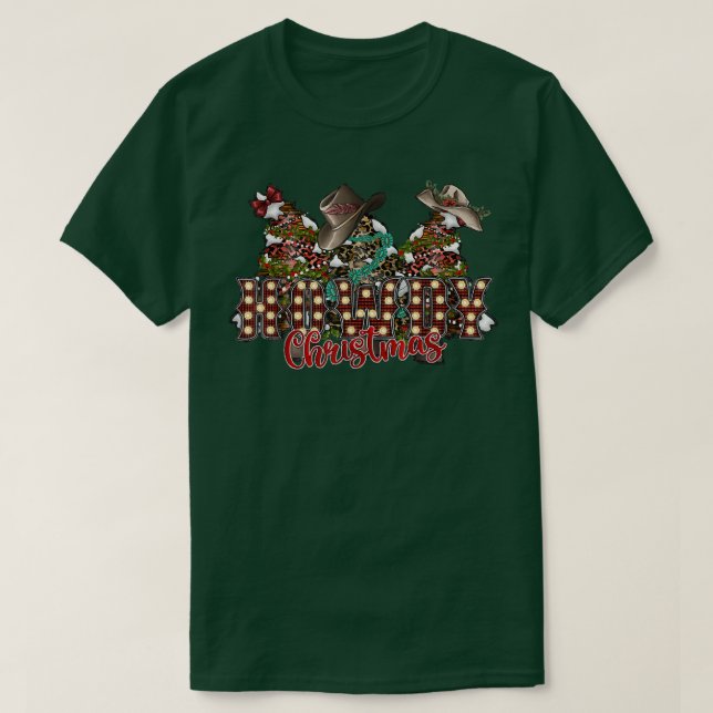 Hårdjul, Howdy Western Cowboy-julklapp T Shirt (Design framsida)