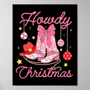 Hårdjul - Westerna Cowgirl Boots Rosa Julafton Pa Poster