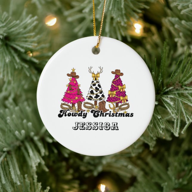 Hårdjulsprydnad - Anpassningsbar Western Keepsaké Julgransprydnad Keramik (Träd)