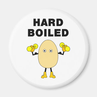 Hårdkokt Ägghuvud Text Magnet