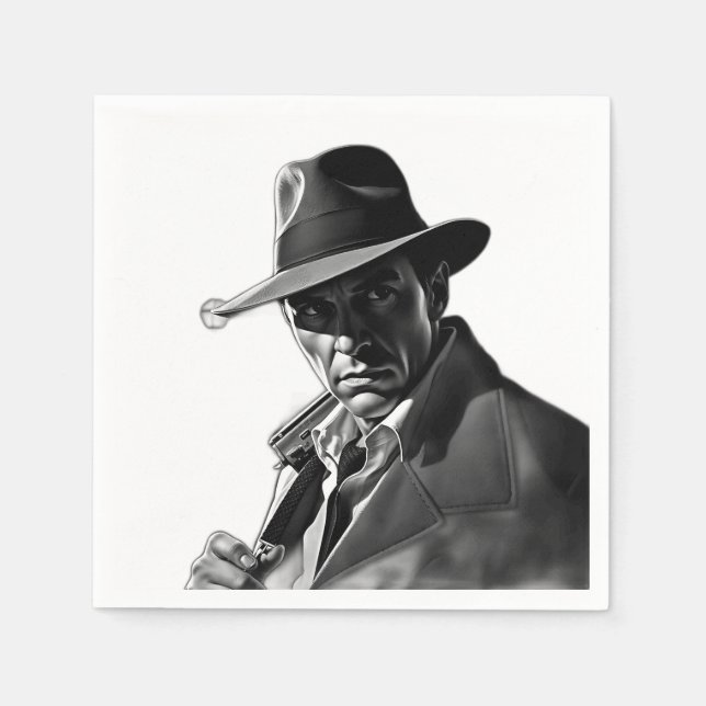 Hårdkokt detektiv Noir Art Pappersservett (Framsidan)