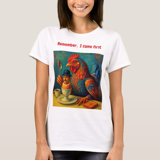 Hårdkokt människa - Fågelspel vid frukost T Shirt (Framsida)