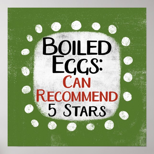 Hårdkokta ägg Recension 5 stjärnor Affisch Väggkon (Framsidan)