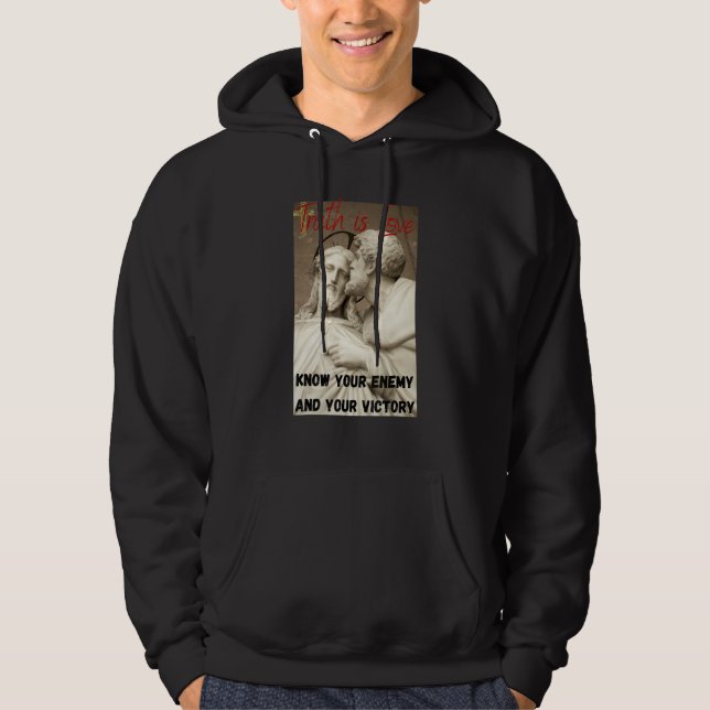 Hårdkristen krigaredräkt hoodie (Framsida)