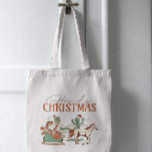 Hårdlig jultypografi, Texas Symbol Graphics Tygkasse<br><div class="desc">Cute Howdy-jul med coolans återtypografi och julsymboler Texas vibe. Howdy Santa med sled och andra Texas-symboler.</div>