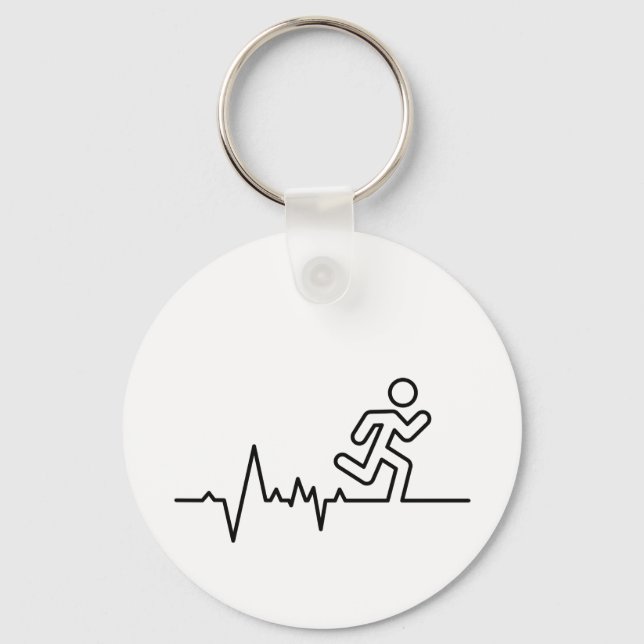 Hardlopen, triatlon of marathon sport wedstrijd. nyckelring (Framsida)