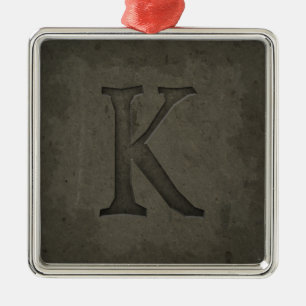 Hårdna Monogrambrev K Julgransprydnad Metall