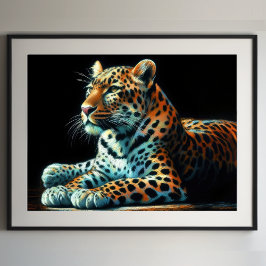 Hårdpastel Teckning Leopard II Poster