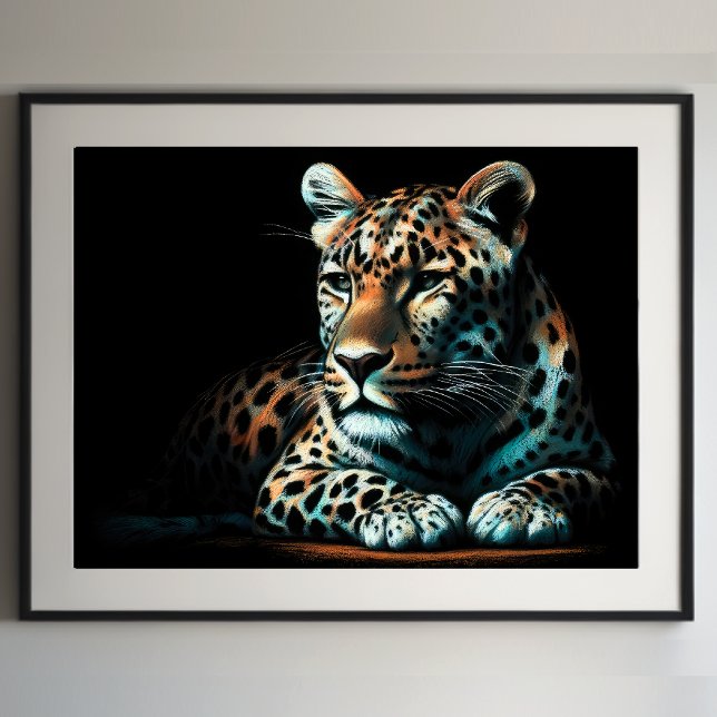 Hårdpastel Teckning Leopard III Poster (Skapare uppladdad)