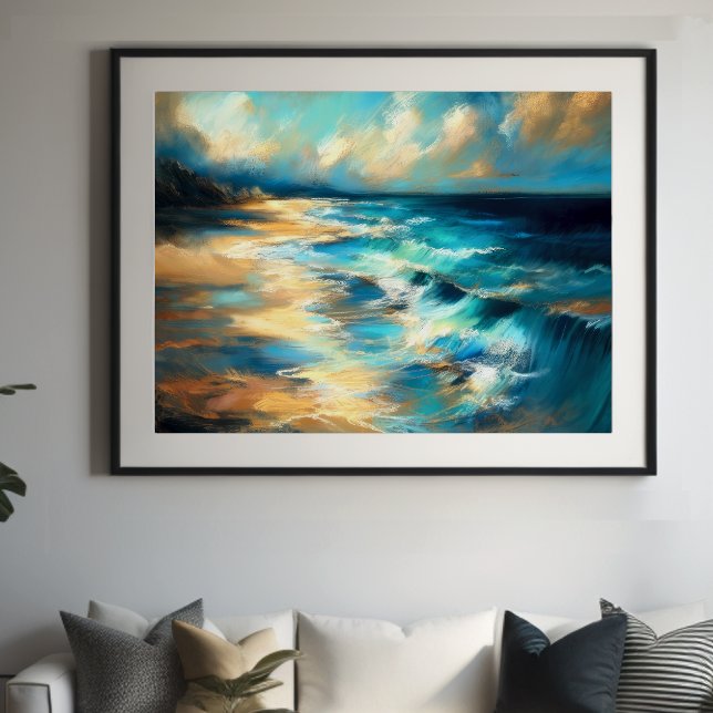 Hårdpastel Teckning Vågar på ett område IV Poster (Skapare uppladdad)