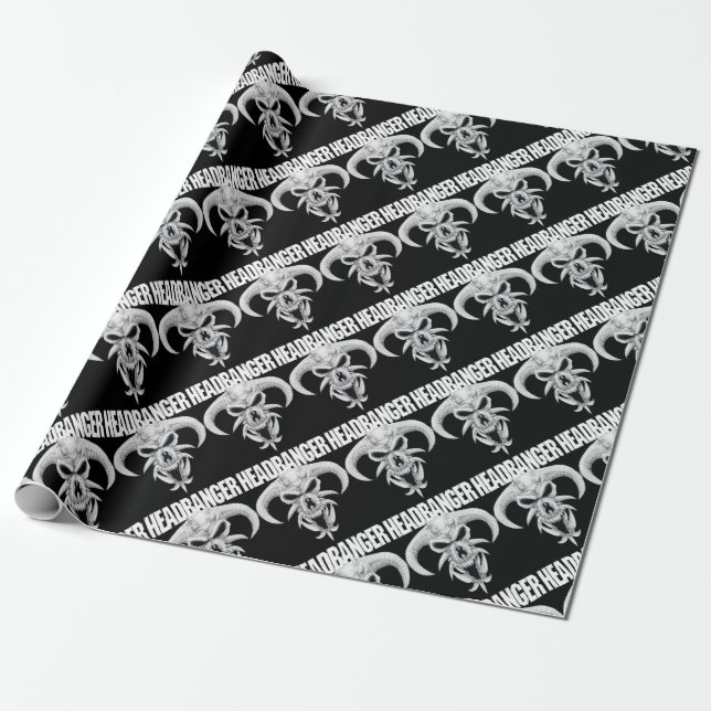 Hårdrockareskalle Presentpapper (Utrullad)
