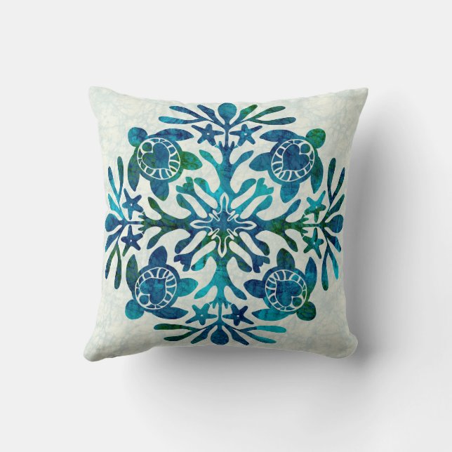 Hårdsköldpaddsbatik Kudde (Baksida)