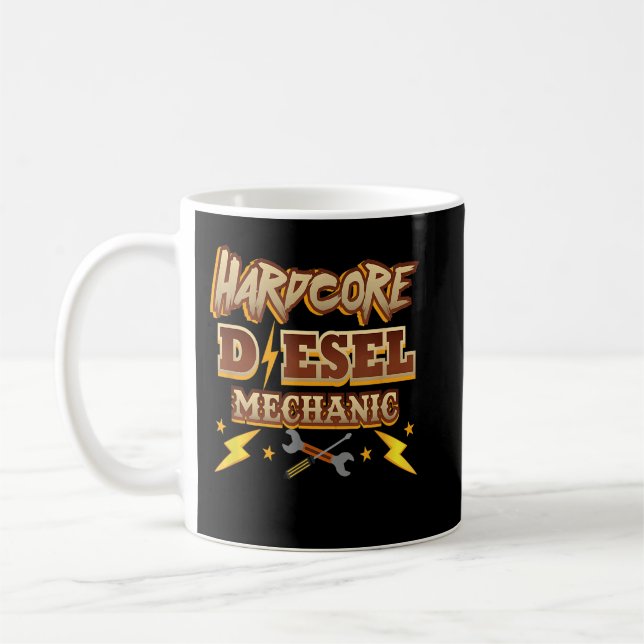 Hårdstekt dieselmekaniker kaffemugg (Vänster)